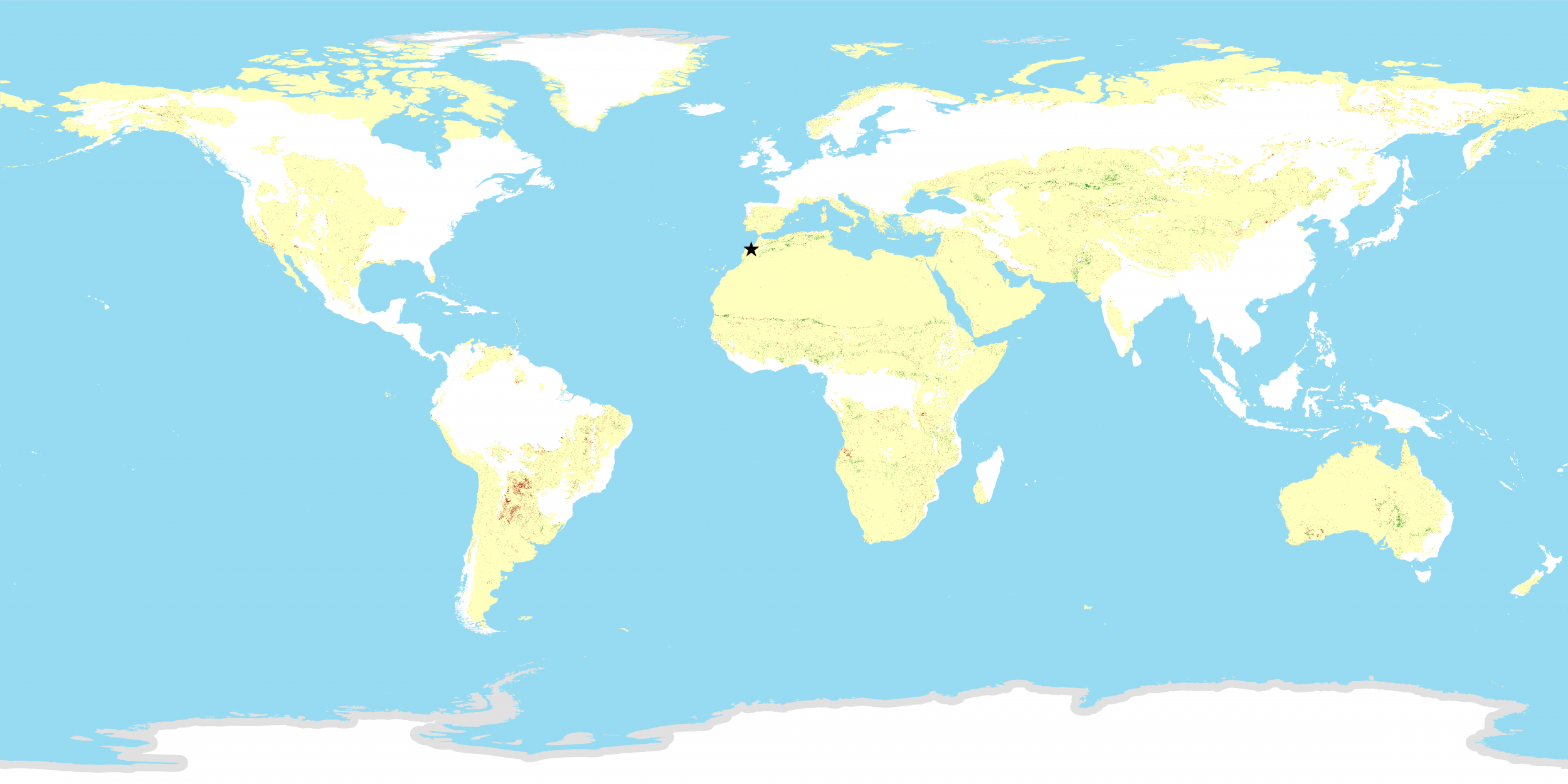 Changes in land cover over the period 2001-2015 in rangelands