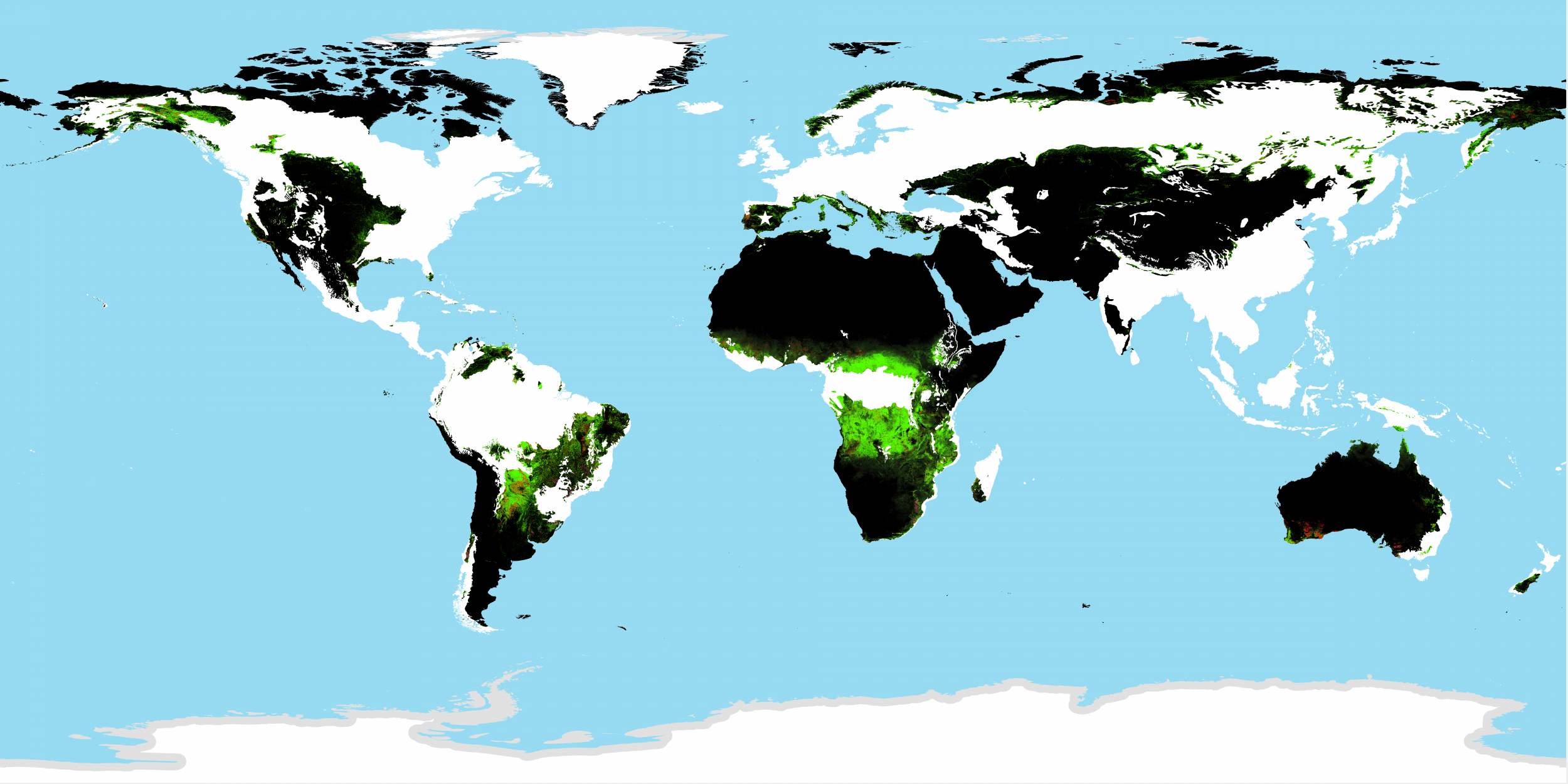 Forest gain (2001 - 2012) and loss (2001 - 2019) in rangelands