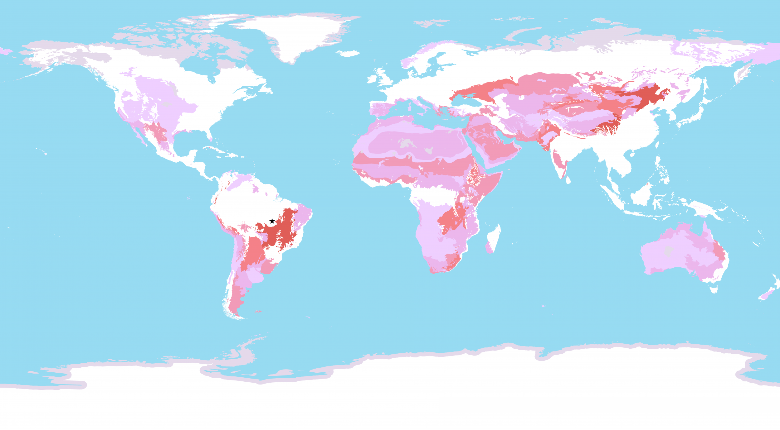 Numbers of threatened vertebrates in rangelands globally
